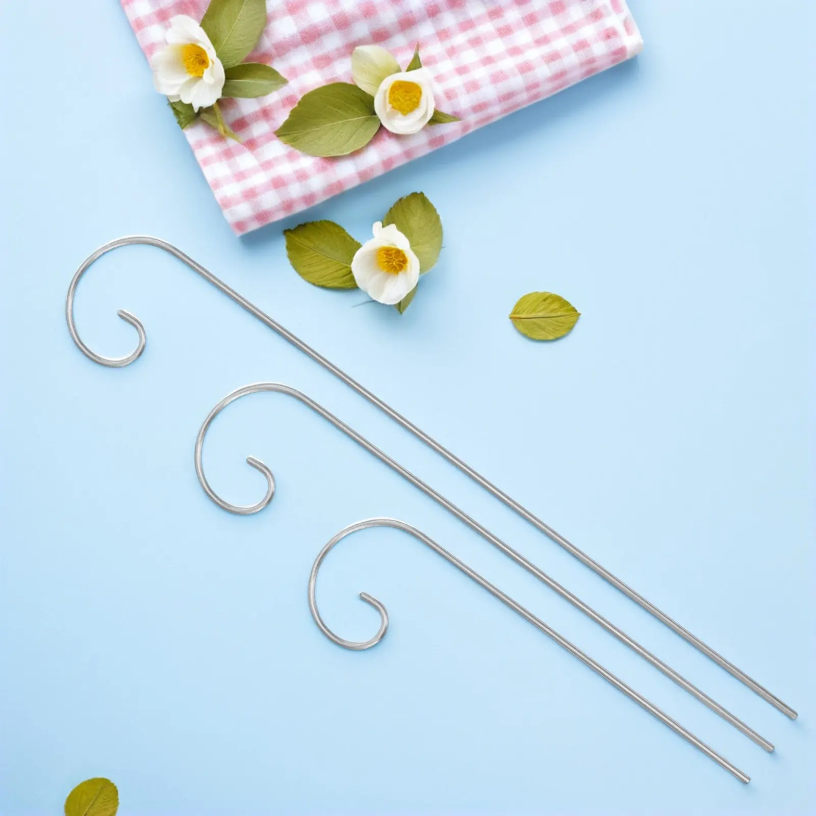 30Pcs Decorative Metal Shepherd Hooks 20Cm 30Cm 40Cm for Solar Lights Mason Jars Christmas Decor Outdoor Plant