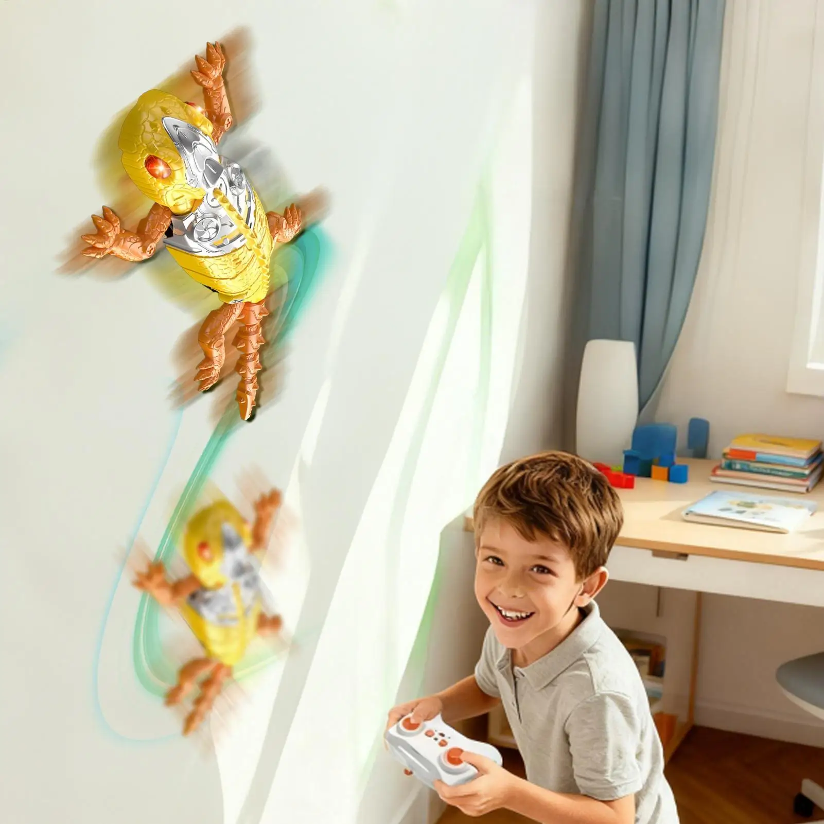 

Настенная игрушка-гусеничный перезаряжаемый со светодиодными глазами, настенный гусеничный геккон с дистанционным управлением для мальчиков и девочек, дошкольников, учеников, подростков, Хэллоуина