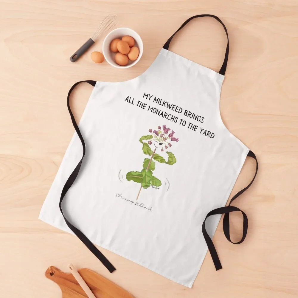 

My Milkweed Brings All the Monarchs to the Yard Apron Customizable Woman for women with pocket Apron