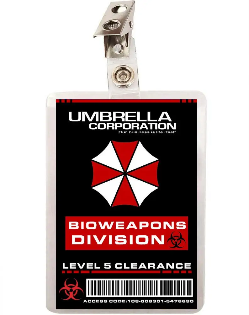 Resident Evil Keychain Bioweapons Division ID Badge Cosplay Costume