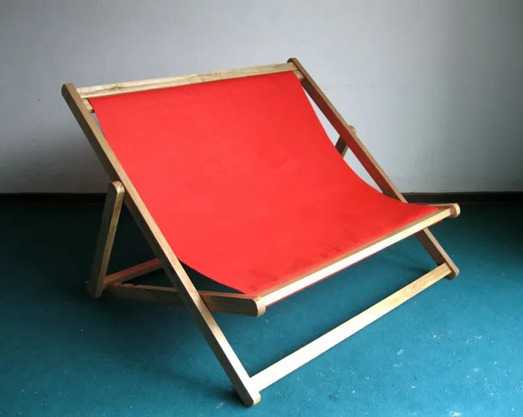 Outdoor high quality double seat folding wooden deck beach chair