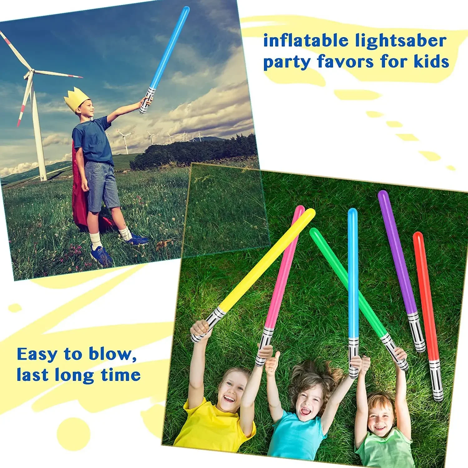 Sable de luz inflable para niños, espada láser de juguete, palo inflable de 100cm, espada inflable de Pvc para regalo de niños