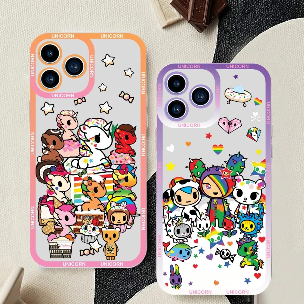 Kawaii Tokidokis Unicorn Phone Case For iPhone 11 12 Mini 13 14 Pro Max Transparent Shell