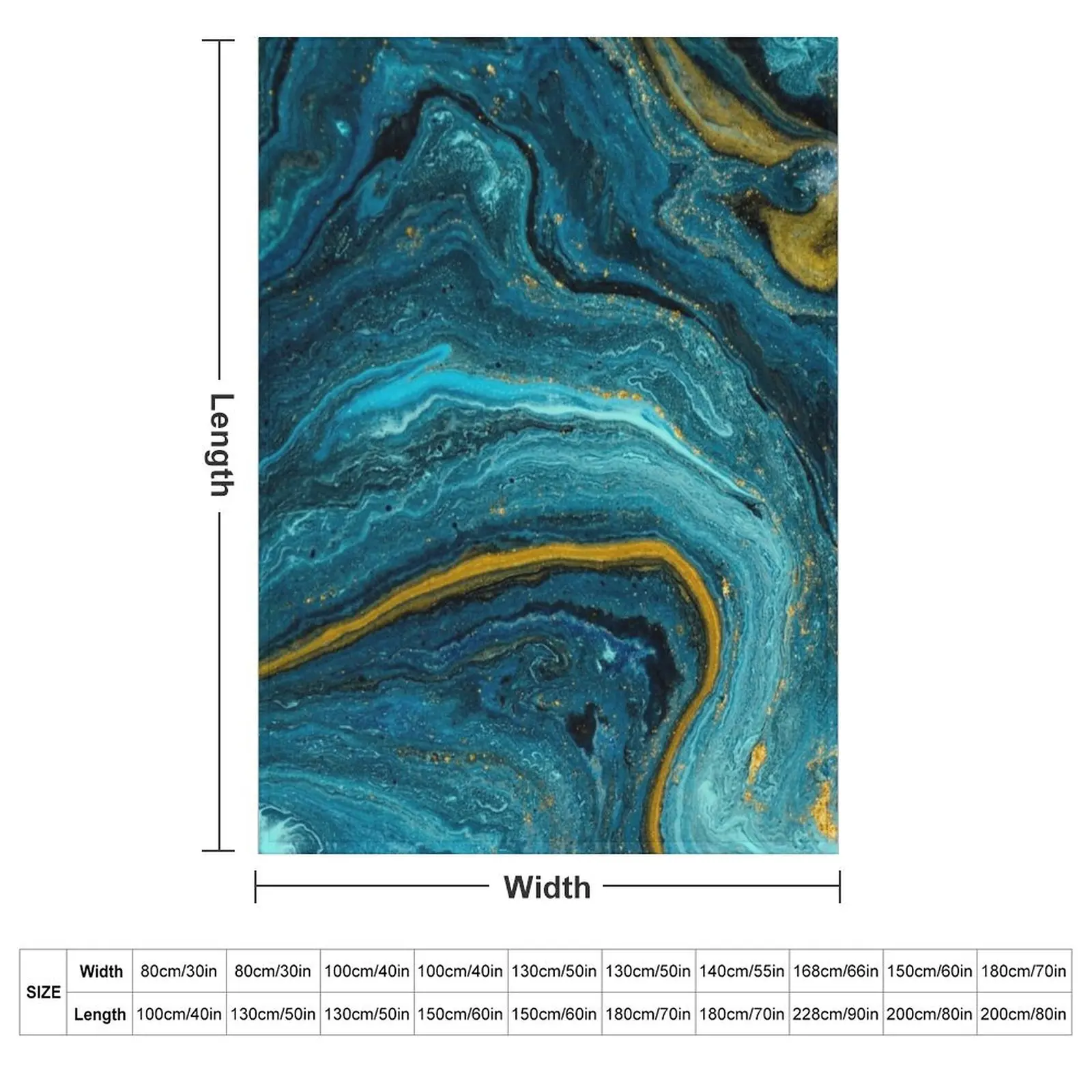 Marbled Turquoise Teal Geode Design Throw Blanket Decorative Throw wednesday sofa bed Flannels Beach Blankets
