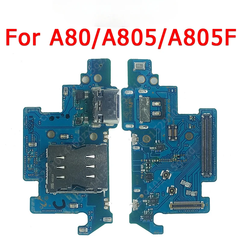 USB Charge Board For Samsung Galaxy A80 SM-A805 A805F charging port Flex PCB Dock Connector Replacement Spare Parts