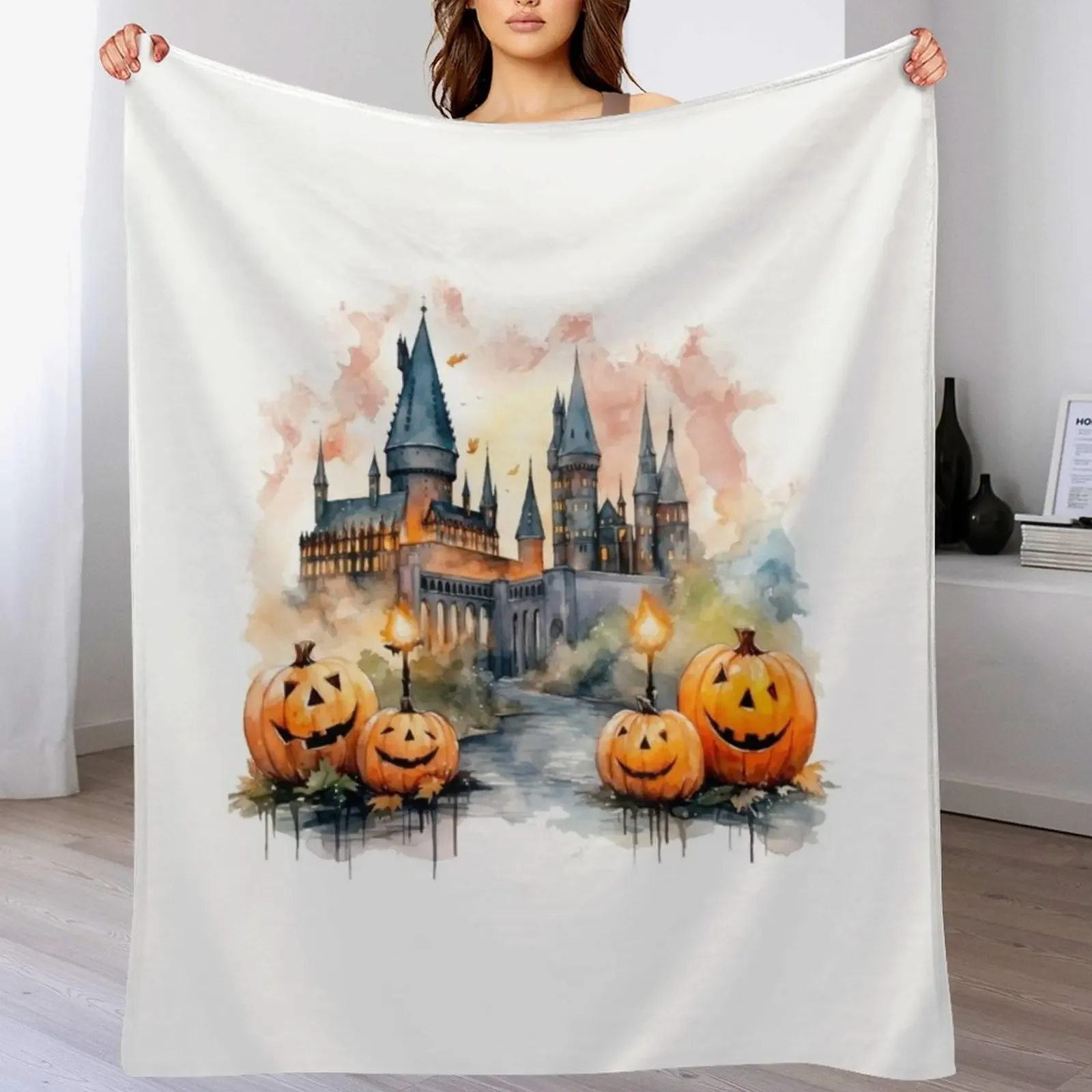 

Spooky Pumpkins, Halloween Throw Blanket heavy to sleep Plaid Furrys Summer Beddings Blankets