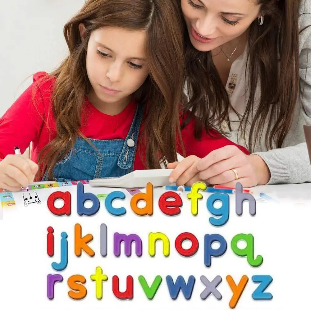 English Alphabet Uppercase Lowercase Foam Letters ABC Magnetic Fridge Refrigerator Early Educational Spelling Learning Toy