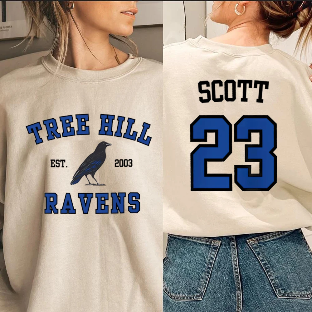 

One Tree Hill Sweatshirt TREE HILL RAVENS Shirt Nathan Scott 23 North Carolina Hoodie Trendy Tric Sweatshirts Tv Show OTH Merch