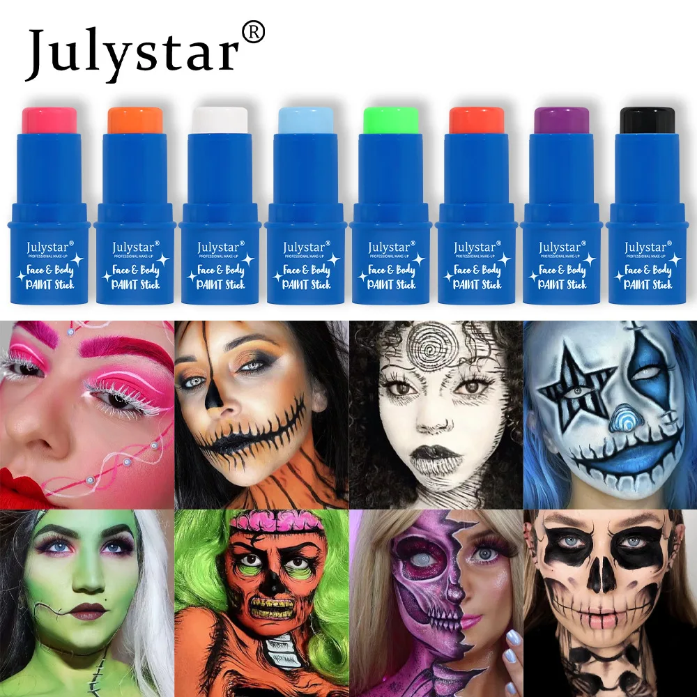 Julystar Body Face Painting Cream Water Solubility Fluorescent Coating Female Makeup Halloween Party Stage Makeup Stick