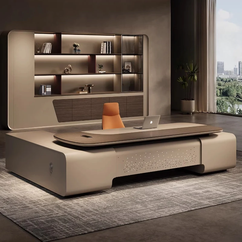 Multi functional creativity boss Computer desk High end elegant luxury design office table escritorios de computadora furniture