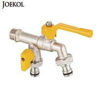 Garden Lever Tap Valve Faucet Water Ball Valve With Connector Double / One Outlet Frost-proof For IBC Water Tank Hose