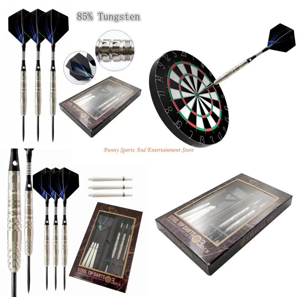 

C4DE 3PCS Стальные наконечники Darts 23 грамма алюминиевые валы и латунные бочки стальной кончики и уровни полета для домашних в