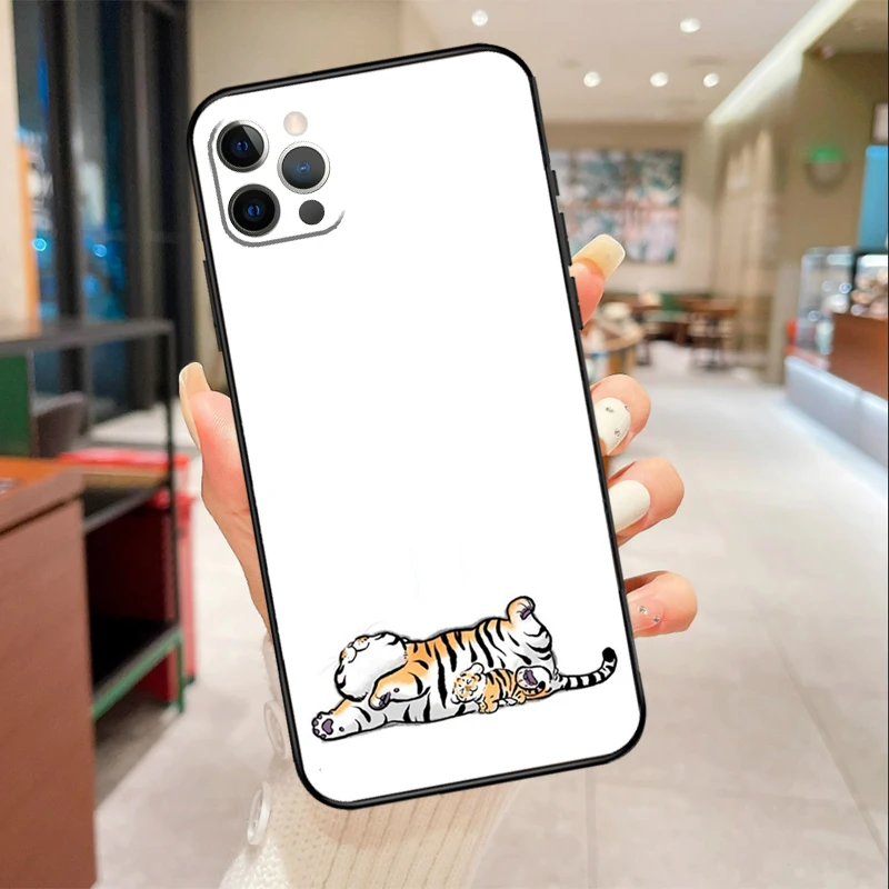 Fat Tiger Funny Phone Case For iPhone 17 Air 16 15 13 11 12 14 Pro Max mini 15 16 Plus 16e Protective Cover #6