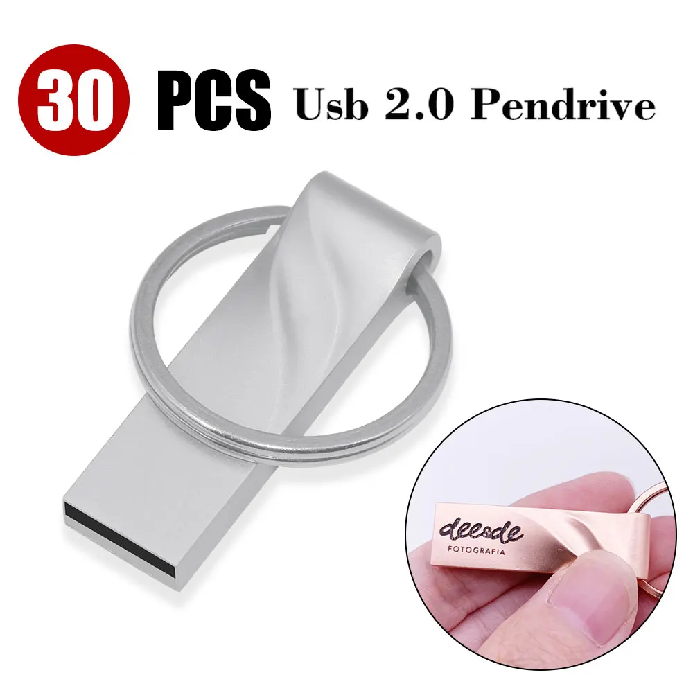 30PCS/lot Metal USB Flash Drives 1GB 2GB 4GB Pendrive 8GB 16GB USB Pen Drive 32GB 64GB Memory Sticks Free shipping/Custom LOGO