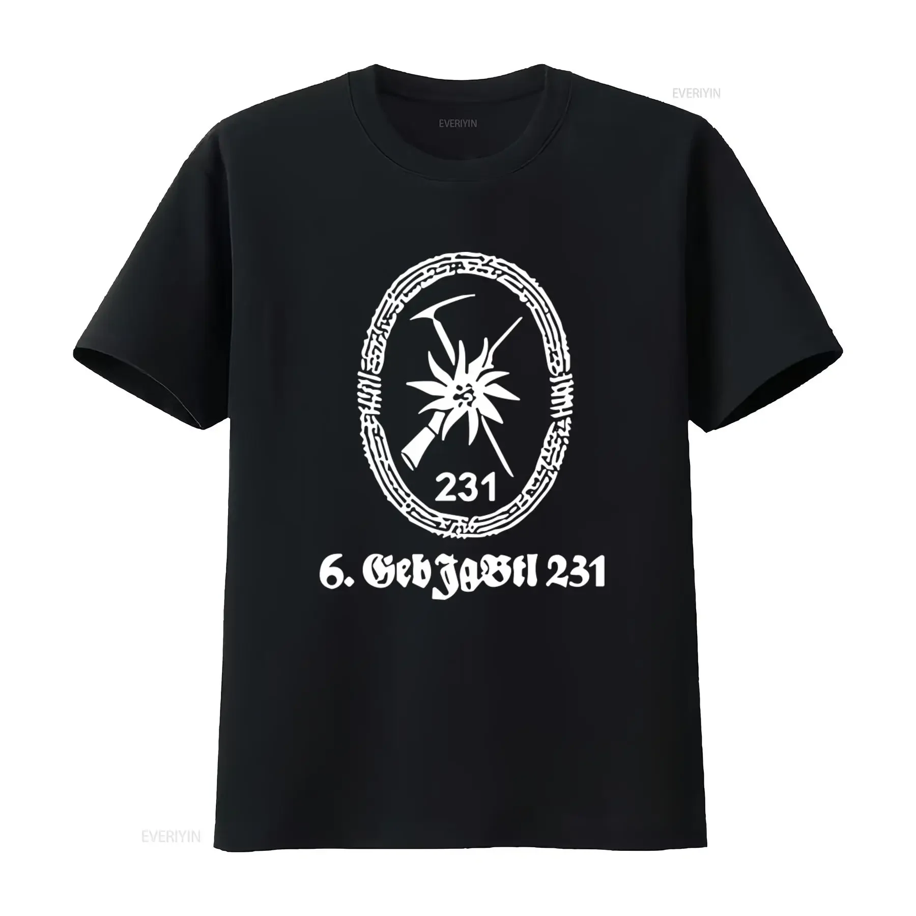 6 GebJgBtl 231 Mountain Hunters Battalion BW Bad Reichenhall Company T Shirt 17666 vintage Washed Soft Slightly streetwear