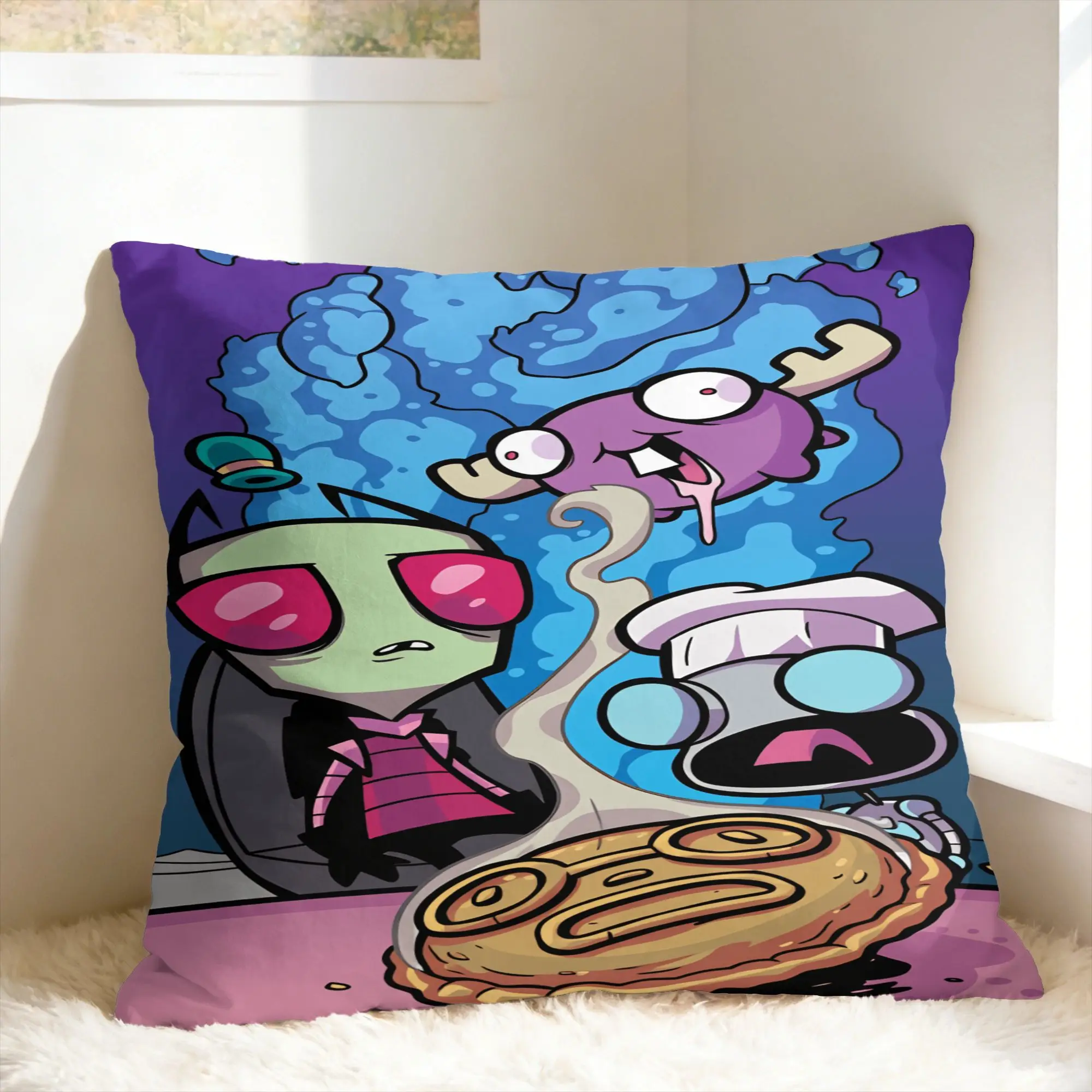 Pillow Case I-Invader ZIM Anime Graphic  Pillow Cover For Sofa Home Decor Cute Funny Pillowcases