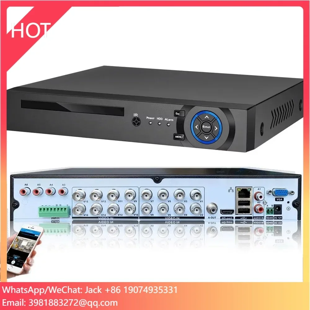 HDD مسجل فيديو رقمي Xmeye 16ch 4k Dvr Nvr H.265 كشف الوجه Xvr 16 قناة 8mp Dvr لكاميرات Ahd الأمن Cctv Ip