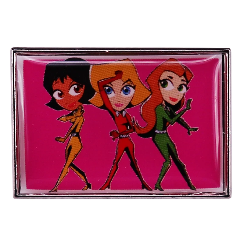 Cartoon Totally Spies Enamel Pin Three Teenage Girls Backpack Pins Badge Brooch Jewelry Gifts
