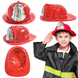1/3/5/10pcs Kids Firefighter Hat Fireman Plastic Helmet Boys Fire Protection Theme Birthday Party Decor Supplies Role Play Props