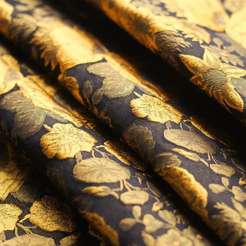 غزل مصبوغ الجاكار النسيج النفط الأصفر زهرة قاسية السراويل قميص فستان لباس غير رسمي وسادة القماش بالجملة للخياطة بالمتر