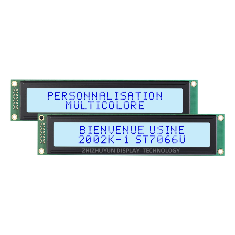 Pantalla grande 2002K-1, módulo LCD de caracteres europeos, BTN película negra, apariencia de pantalla grande, 180x40Mm