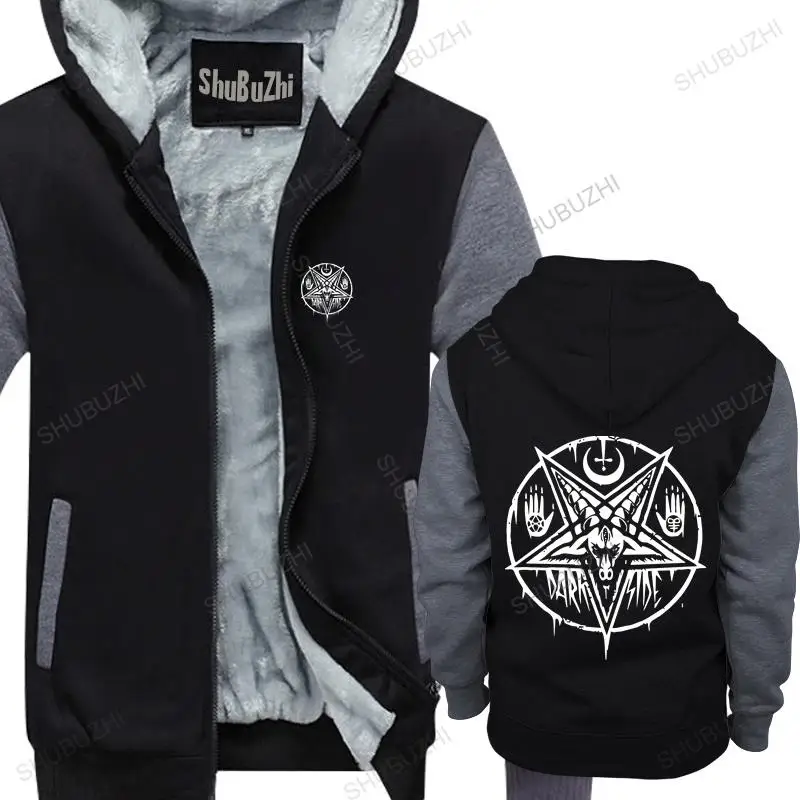 

homme cotton hoodies zipper PENTAGRAM BAPHOMET Satan Swedish Music Group. A metal nation brand winter hoodie warm jacket