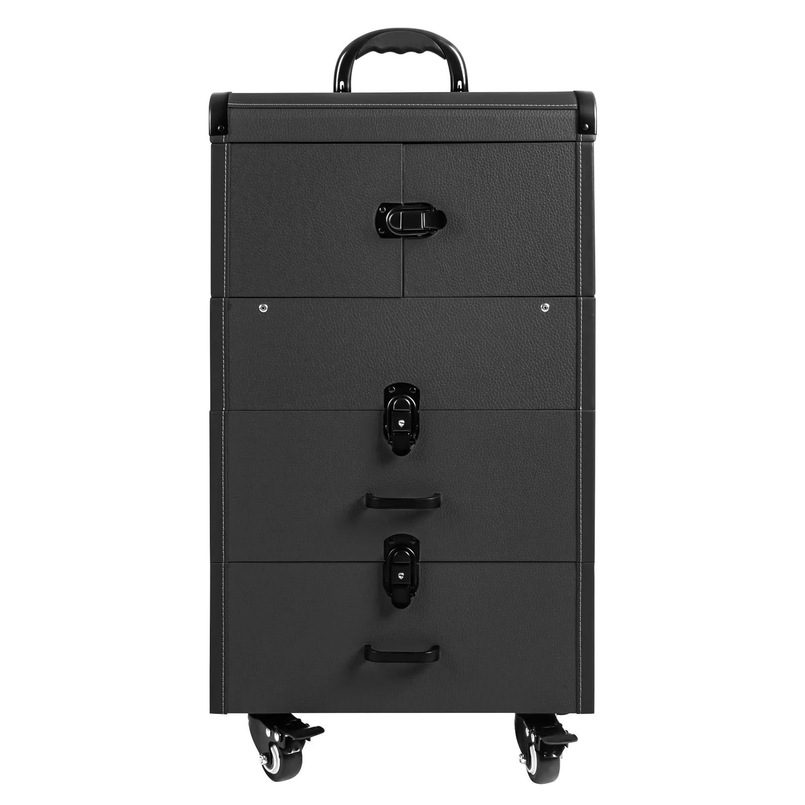 Rolling Makeup Train Case, Large Capacity Trolley Makeup Travel Case with Key Wheels, Professional Make Up Cosmetic Organizer