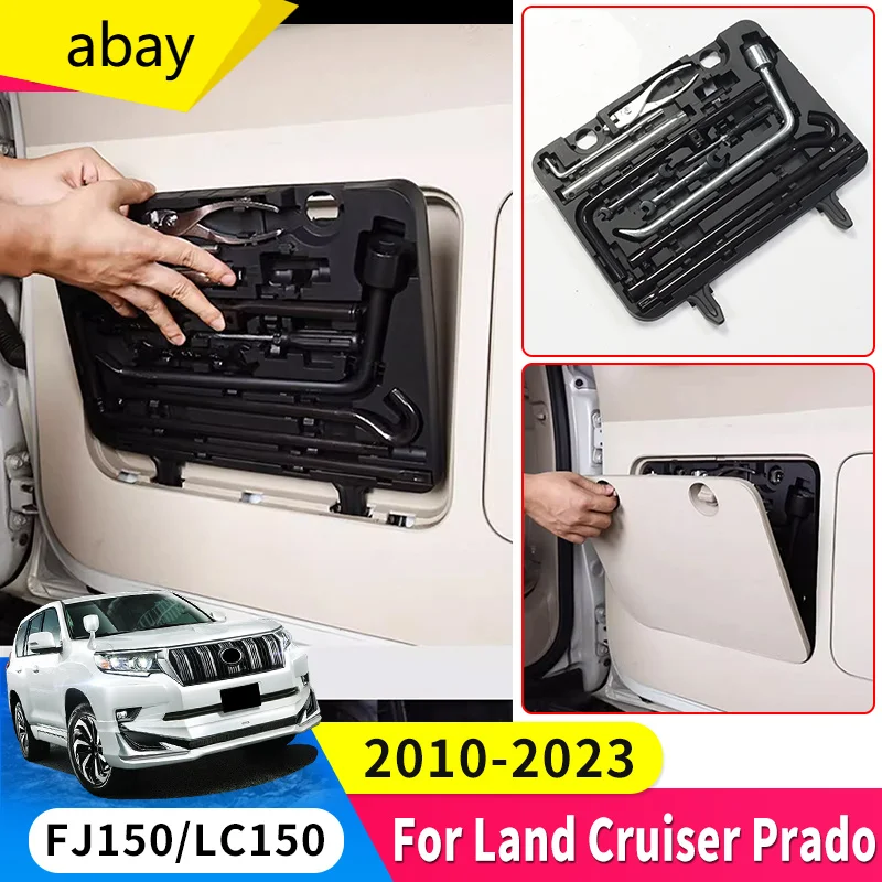 For Toyota 2010 2023 Land Cruiser Prado 150 LC150 Lexus GX 460 Car Trunk Tool Box Portable Vehicle Emergency Kit Box Accessories