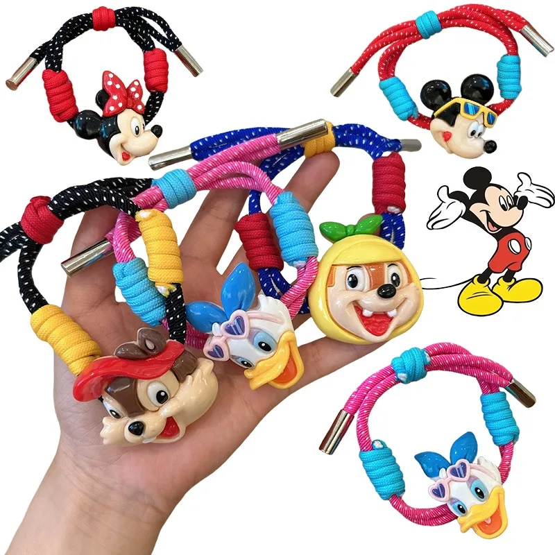 

Disney Mickey Cartoon Hair Ties Girl Ponytail Ribbon Minnie Elastic Headband Elastic Rope Rubber Band Head Accessorie Hair Ring