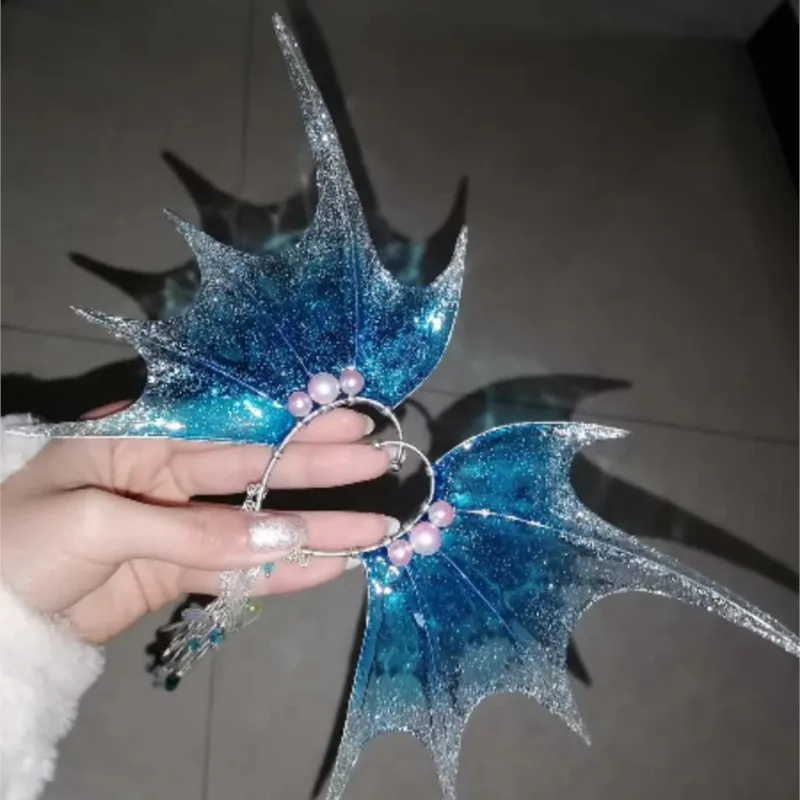 

Handmade Merman Ear Gradient Headdress Fairy Hair Accessories Props Photo Studio Halloween