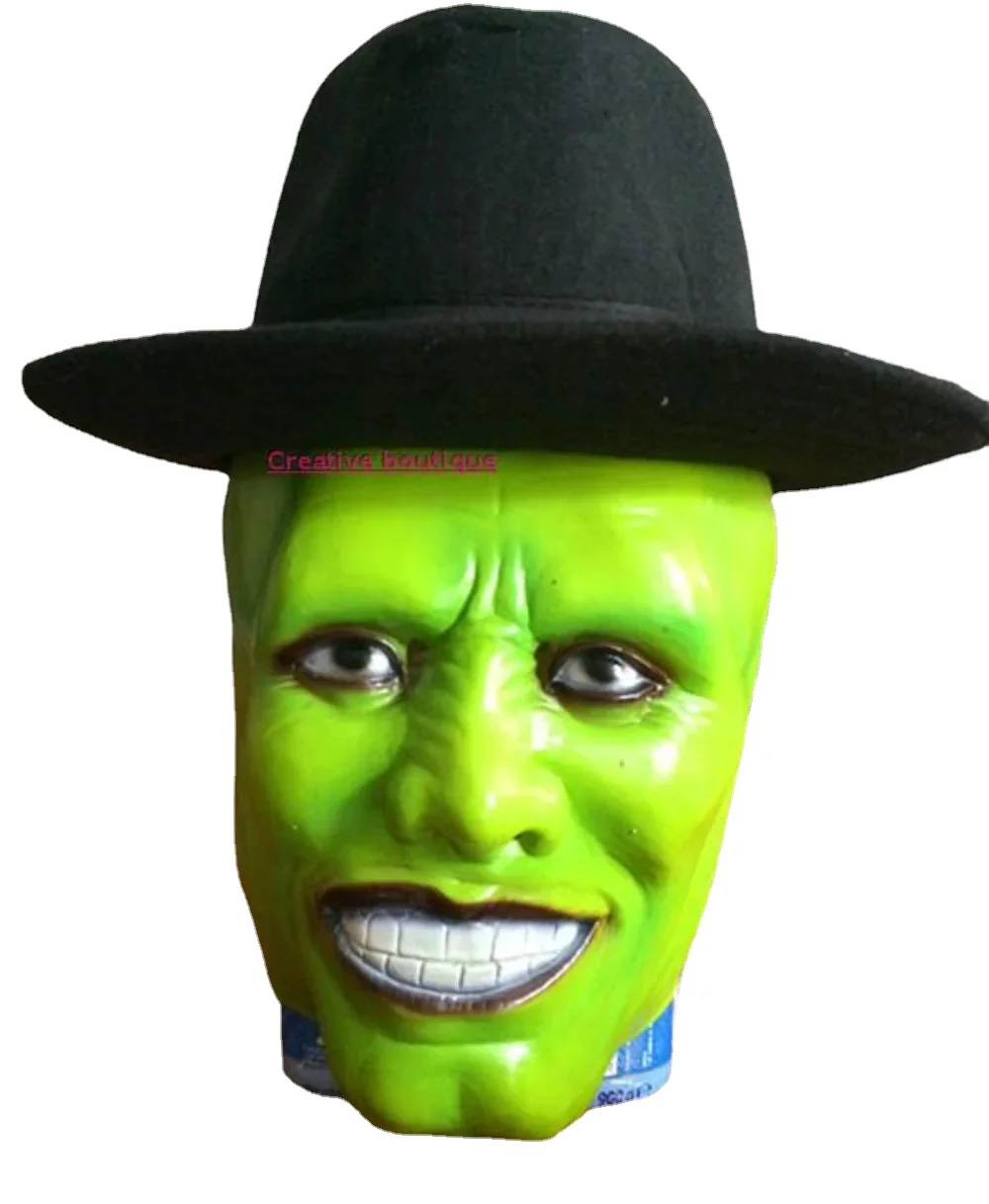 The Mask of John Carrey Máscara masculina para homens, látex de luxo, filmes famosos, vestidos extravagantes, quadrinhos de super-heróis, acessórios para adultos, brinquedos
