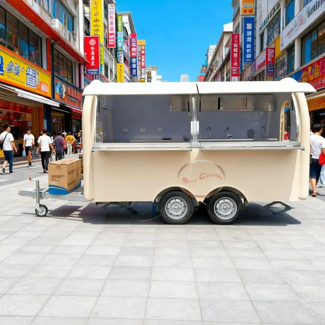 

Multifunctional Portable Camping Vending Cart Outdoor Food Trailer Picnic Ingredient Storage Transport Campsite Cart