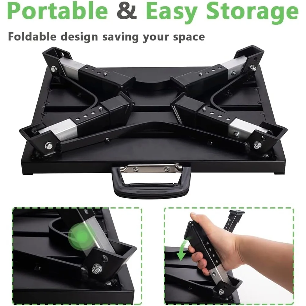 Adjustable Folding RV Steps Non-Slip Heavy Duty Aluminum Platform Portable 4-Level Stool Outdoor Accessory Easy to Store
