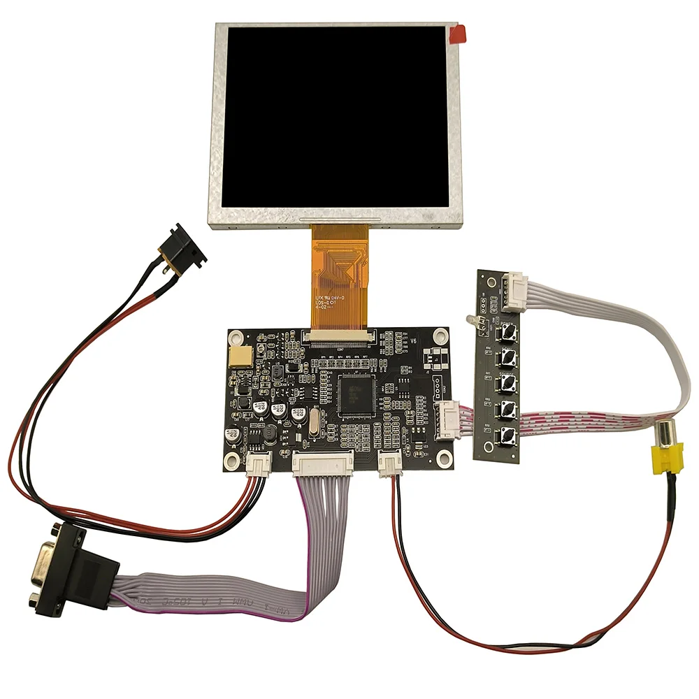 Painel de exibição de tela LCD, controlador VGA e AV Driver Board, ZJ050NA-08C, 640*480 5.0 ", 50 pinos