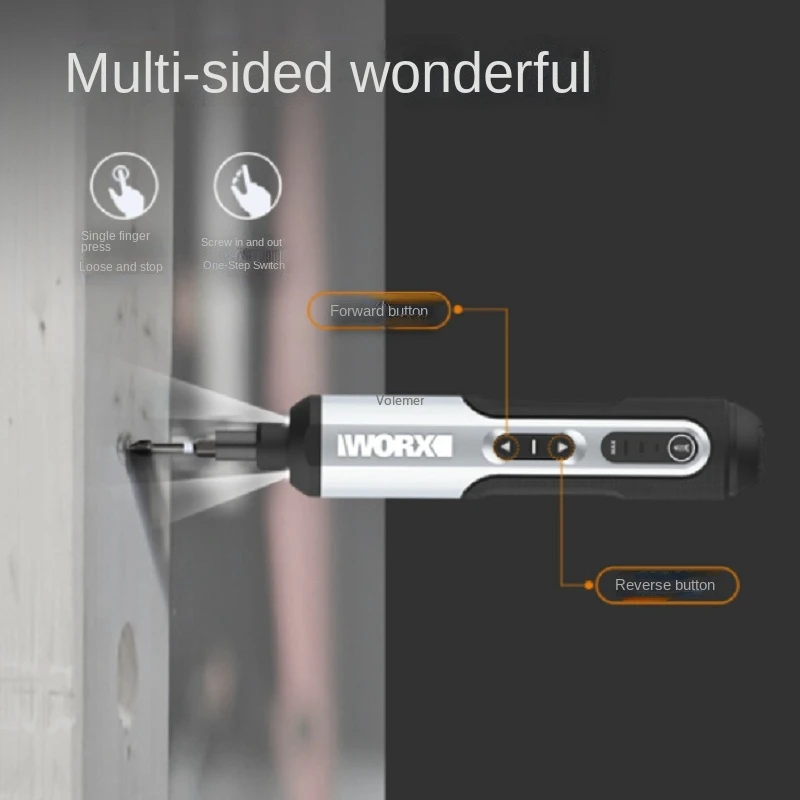 Youpin Worx-Mini destornillador eléctrico WX240.1, 4V, juego de destornilladores inalámbricos inteligentes, mango recargable por USB con juego de 28 bits, Dri