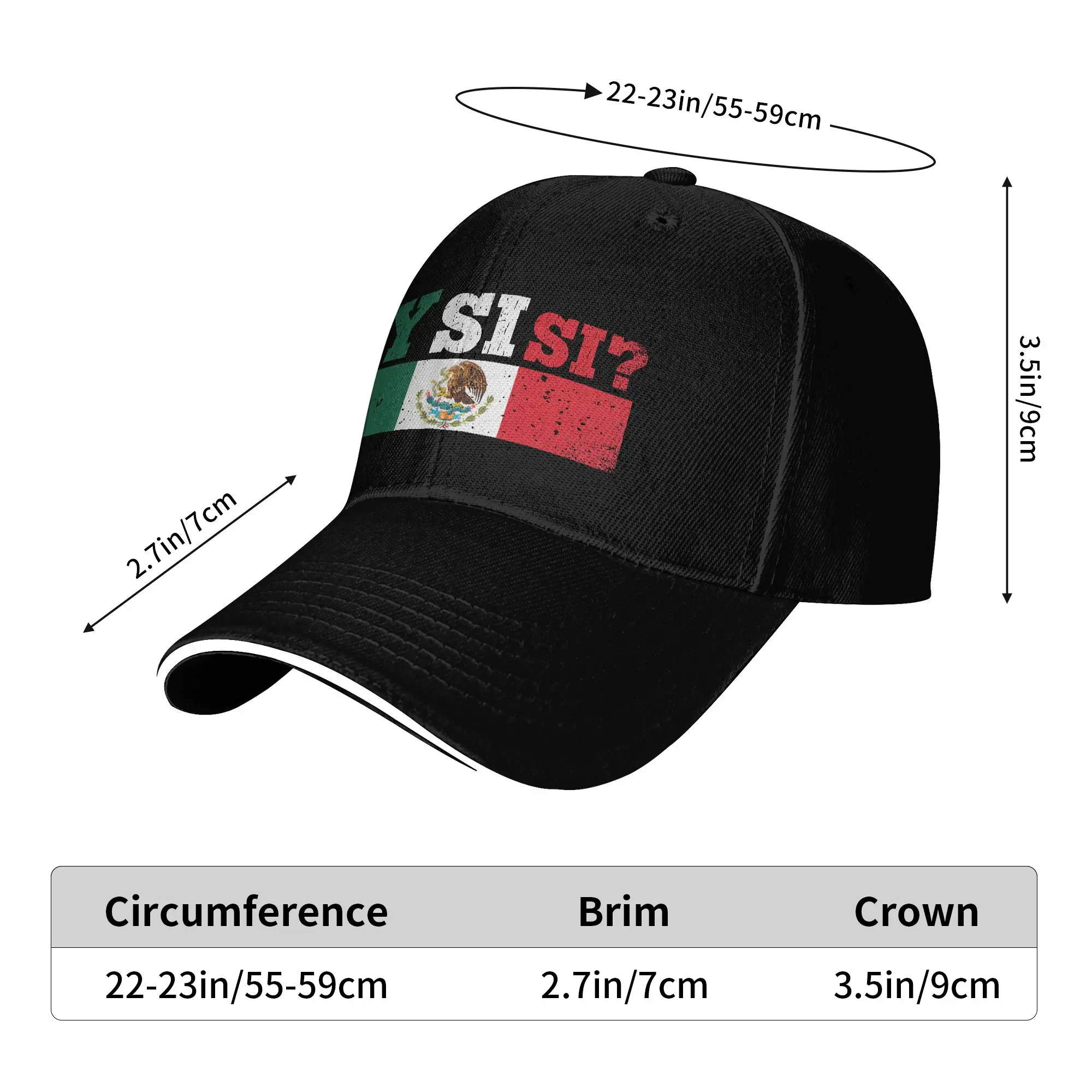 Casquettes de baseball Y Si Si Spanish Quote Optimistic, classiques en polyester, avec drapeau du Mexique, pour hommes et femmes, pour la course et le golf, chapeau adulte