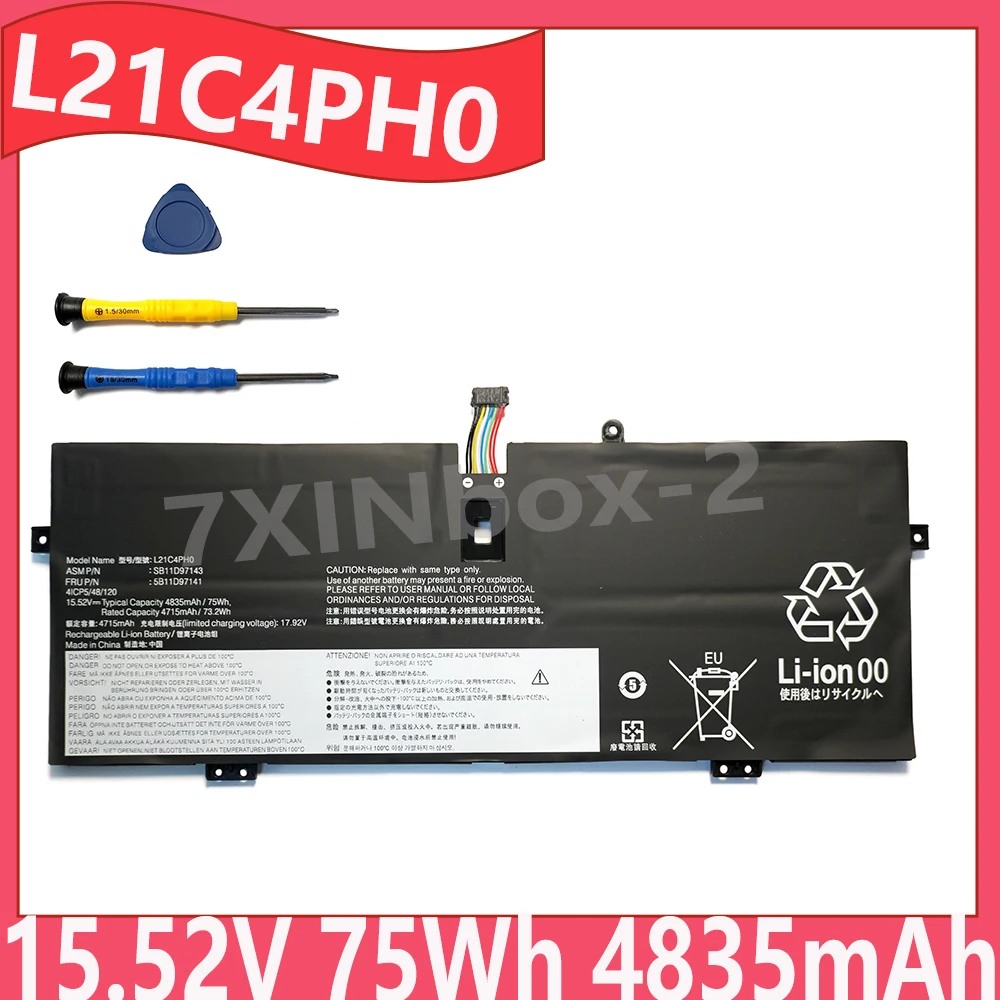 

L21C4PH0 15.52V 75Wh 4835mAh OEM Laptop Battery For Lenovo Yoga 9 14IAP7 82LU 14IRP8 9i 14 2022 G8 2023 Series L21L4PH0 L21M4PH0