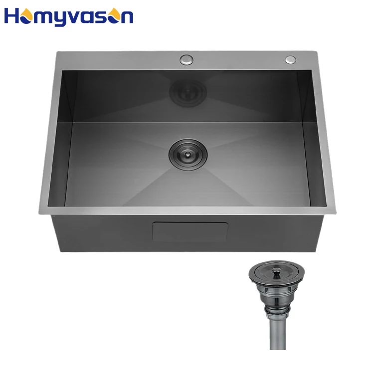 Nano Black Single Bowl Waterfall Kitchen Sinks Easy to Clean Anti-bacterial Kitchen Sink Kitchen Stainless Steel Sink