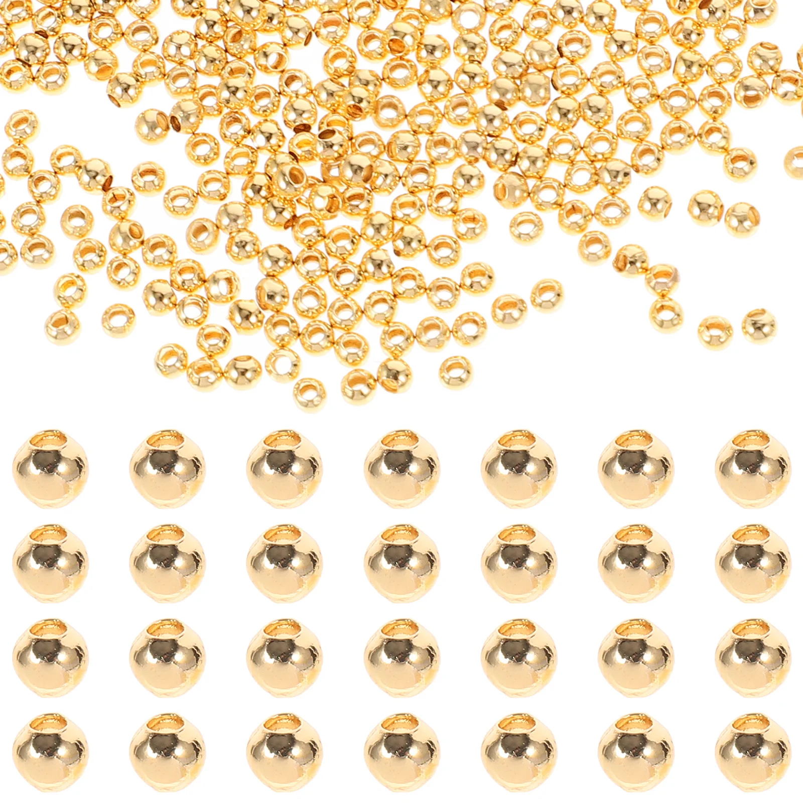 

600Pcs Copper Jewelry Craft Accessories Elegant Lightweight Loose Spacer Beads for DIY Bracelet Necklace Copper Beads