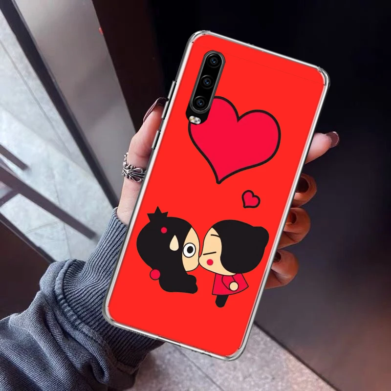 Cute Cartoon Pucca Garu Phone Case For Huawei P40 P30 P20 P10 Lite Mate 10 20 Pro Y5 Y6 Y7 Y9S P Smart Silicone Shell Print Fund