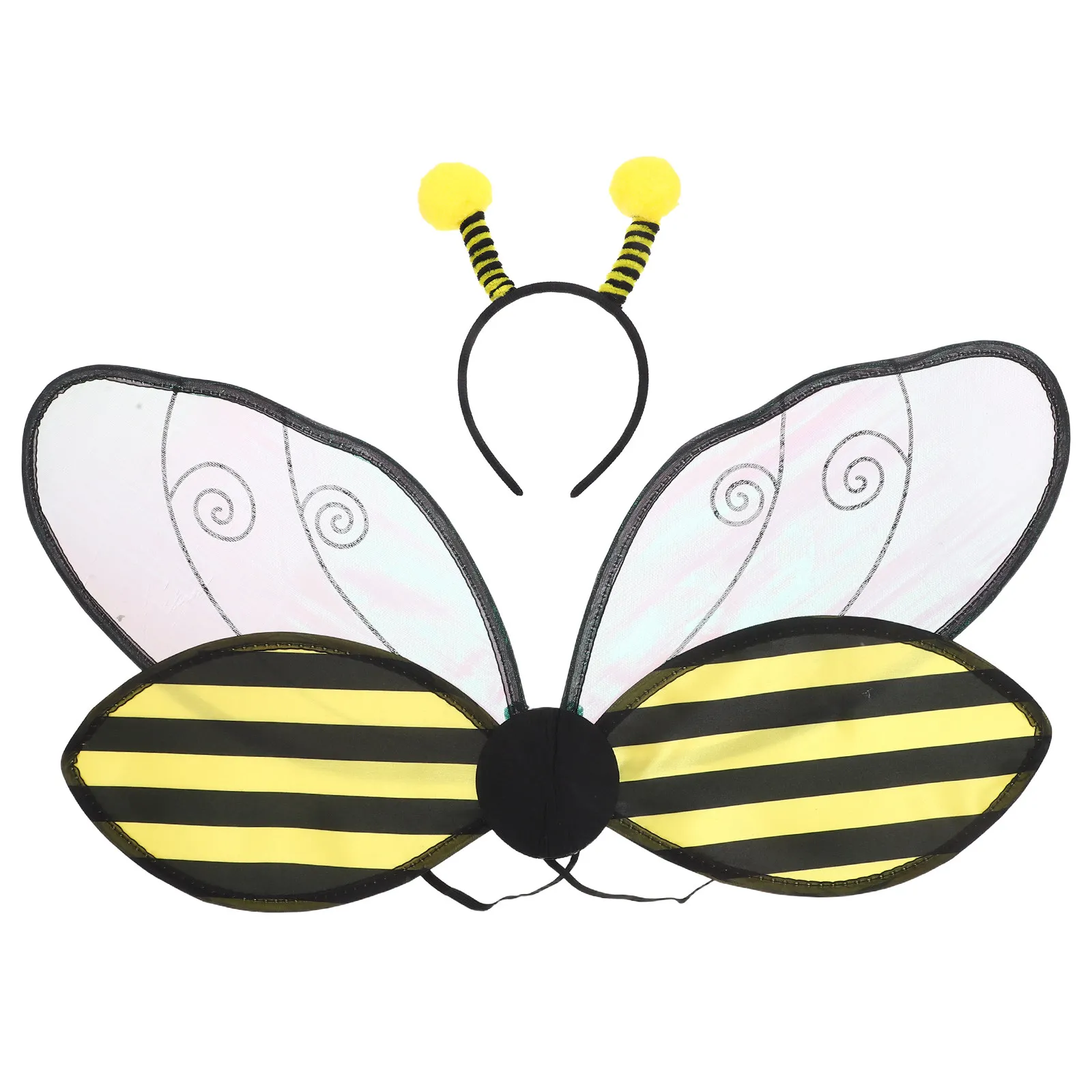 ชุดแต่งกายผึ้งฮาโลวีน 1 ชุด สีเหลือง สำหรับงานปาร์ตี้ การแสดงบนเวที คอสเพลย์ พร้อมปีกผึ้ง