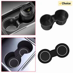 USVOTOV Water Cup Holder Inserts For Tesla Model Y YL Model 3 2025 2026 Accessories Center Console Organizer Storage Box Coaster