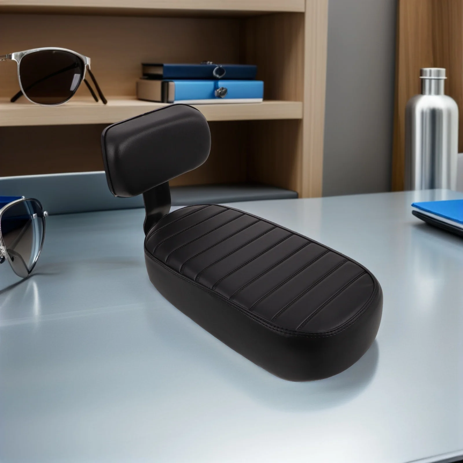 Bicycle Pad Thick Soft Sponge Kids Bike Seat With Backrest Shock Absorption Rear Mounted Carrier Easy Clean Black -