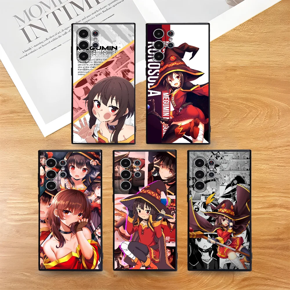 

Anime M_Megumin K_Konosuba Cute For Samsung Galaxy S25 S24 S22 S23 Ultra S21 S20 Plus 5G Frosted Non-Slip Full Cover Soft Case
