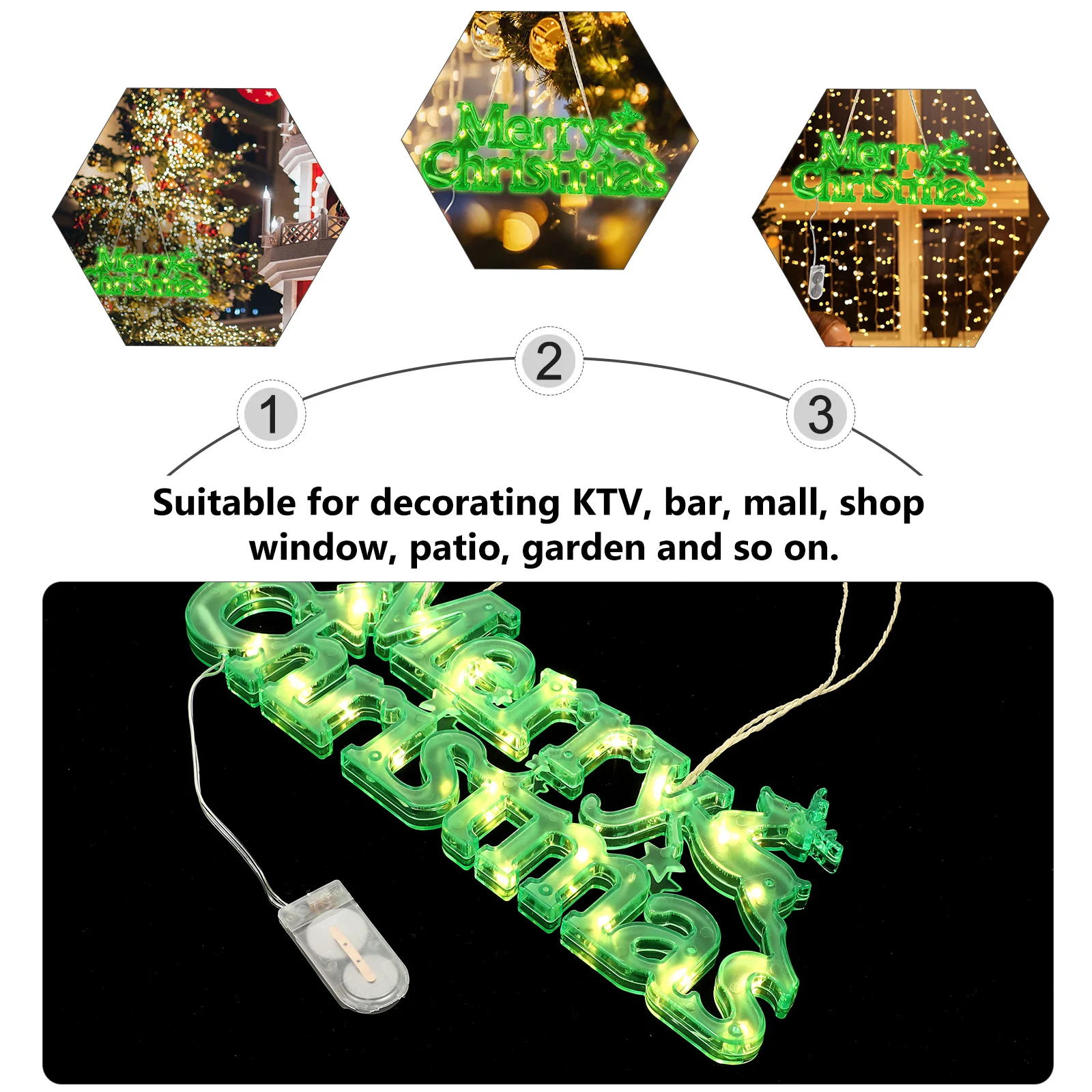 

Creative Christmas Letter Light Board Decorative Atmosphere Light for Xmas Garland Hanging Decoration Ktv Mall Shop Window