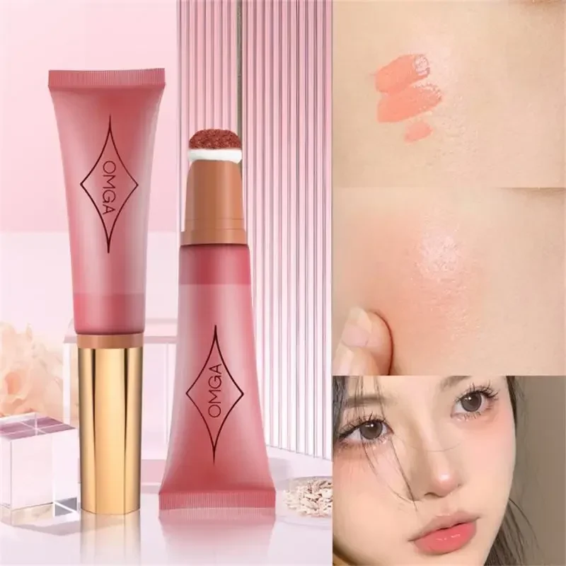 

Liquid Blush Cheek Tint Sponge Tip Soft Smooth Face Makeup Blusher Rouge Pigment Waterproof Long Lasting Creamy Cosmetic