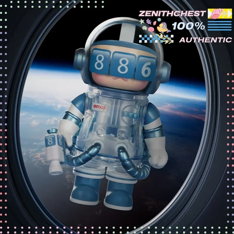 دمية POP MART Mega Space Molly الأصلية 100% × صندوق أعمى من سلسلة Emoji دمية عمل رائعة مثيرة للاهتمام لديكور المكتب والهدايا