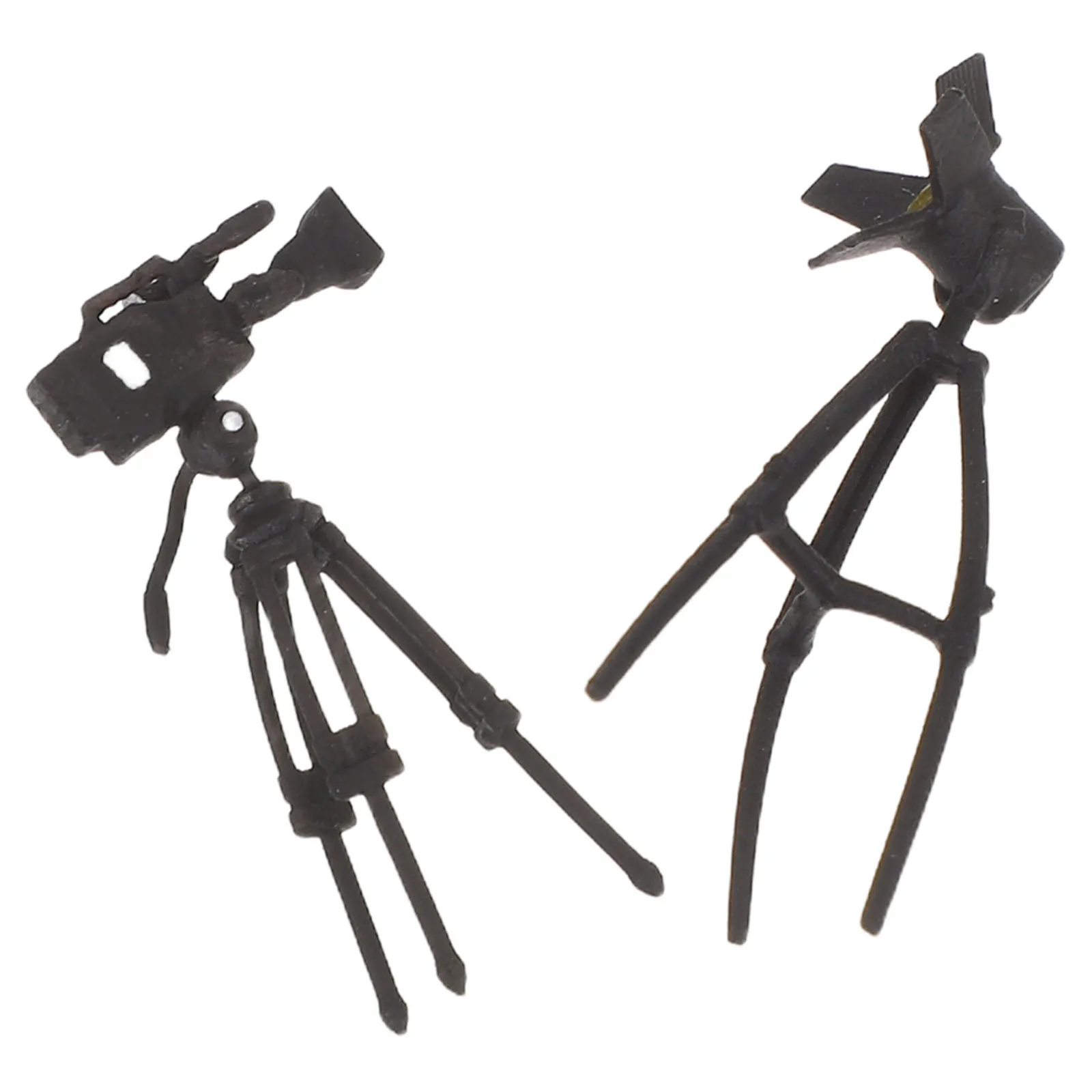 ชุดอุปกรณ์ถ่ายภาพจิ๋ว 2 ชิ้น สำหรับตกแต่งภูมิทัศน์ขนาดเล็ก ขาตั้งกล้องเรซิ่นขนาดกะทัดรัด พร้อมขาตั้งไฟจำลอง สำหรับบ้านตุ๊กตา