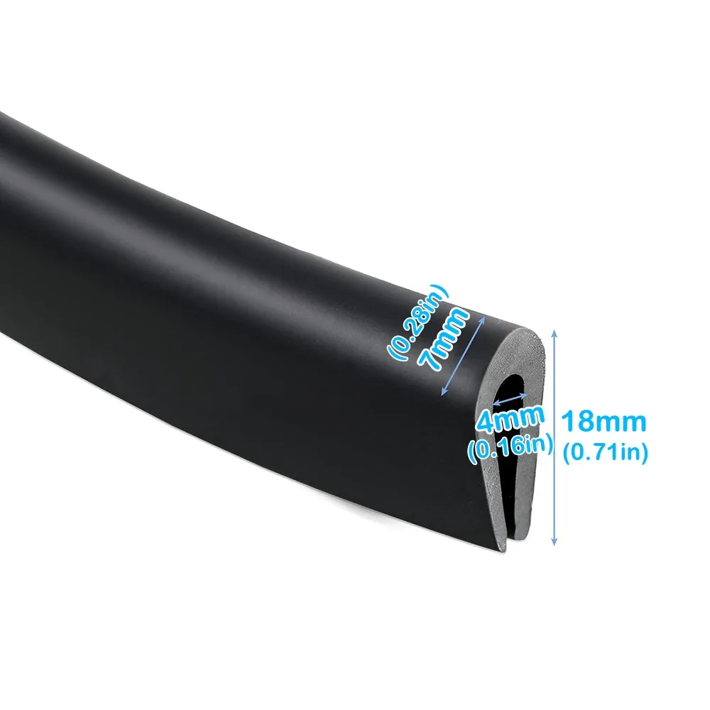

New Rubber Edge Trim Strip U Shape Black Seal Strip Guard Seal Doors