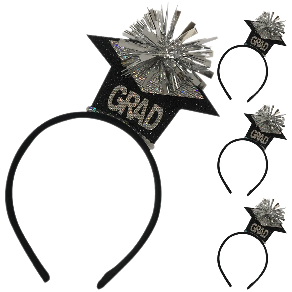 

4pcs Mini Hair Accessories Stretchy Graduation Cap Headband Festival Durable Multi-Function Head Dress Elastic Hair Band For